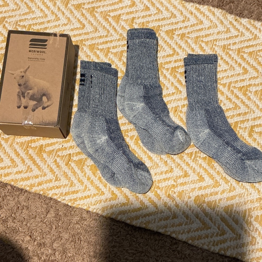 Youth Grey Merino Wool Socks - Pack of 3 NEW